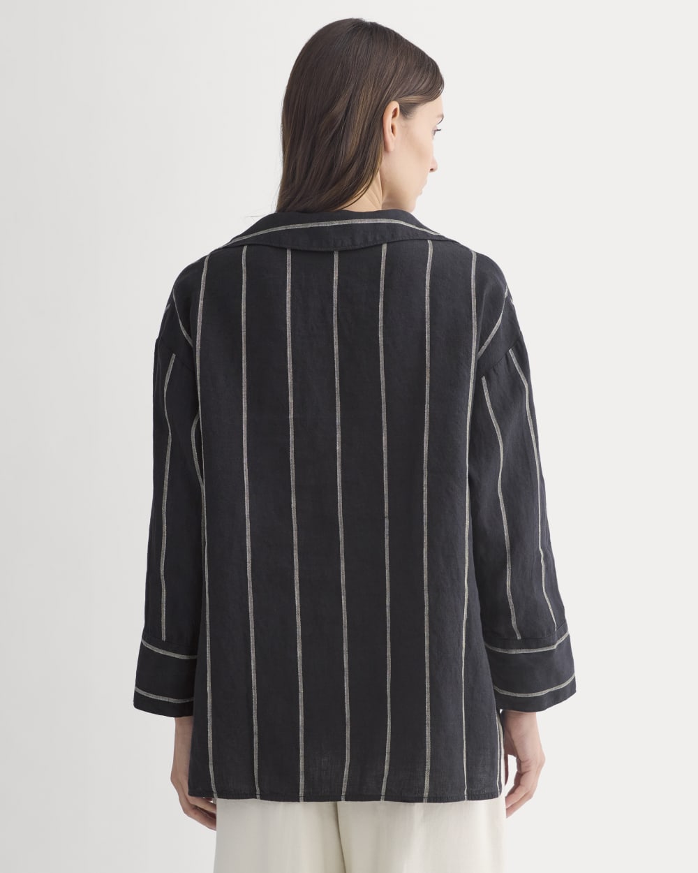 Popover Shirt in Linen | Black