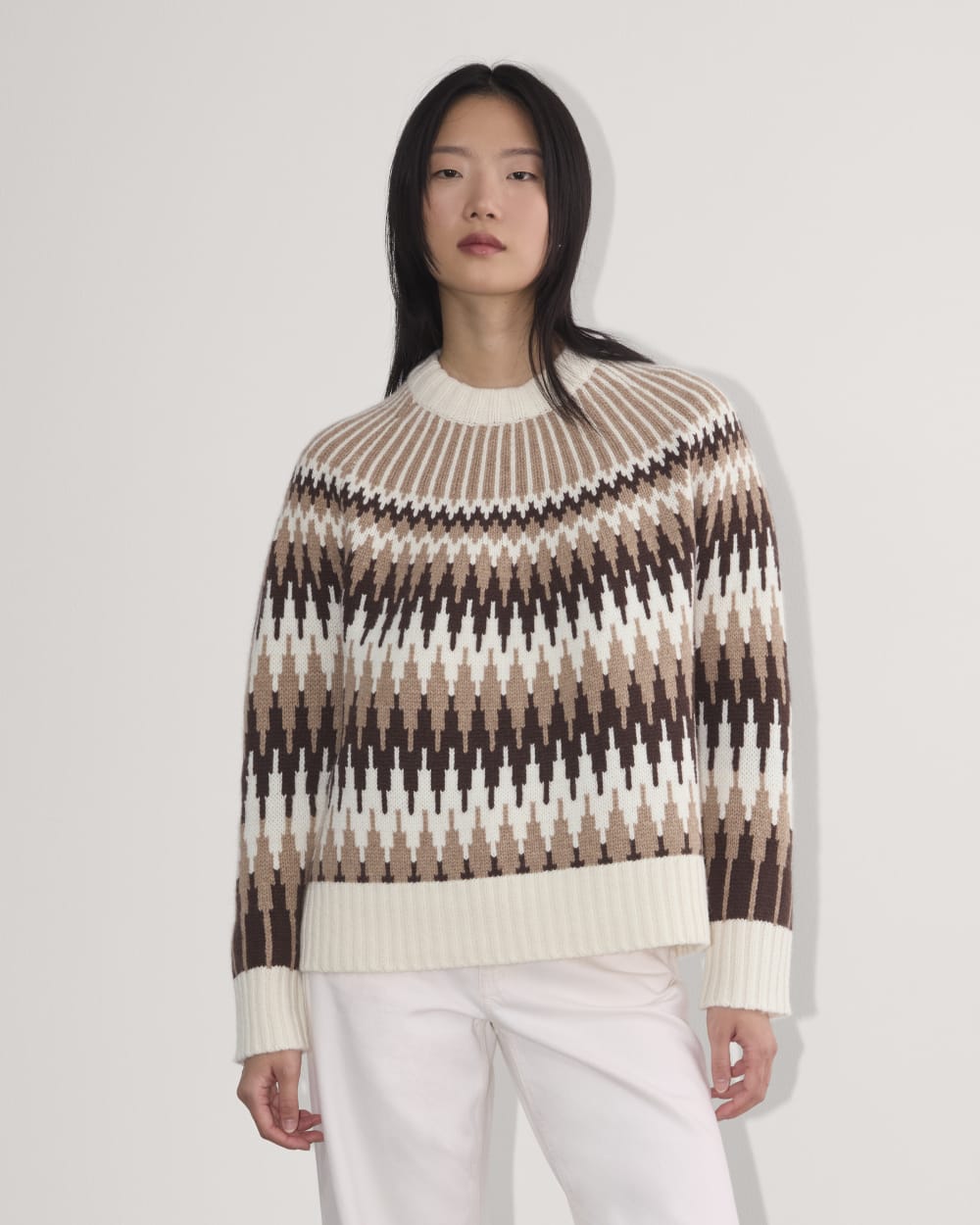 The Fair Isle Crew | Bone / Brown Fair Isle