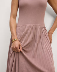 The Knit Pleated Dress | Dusty Rose