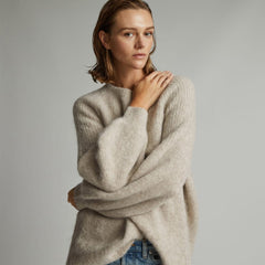 The SuperFuzz Alpaca Oversized Crew | Light Oat