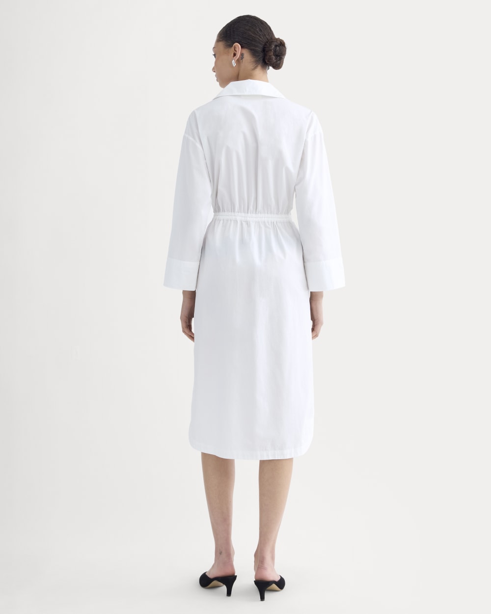The Drawcord Shirtdress in Ultrasoft Cotton | White