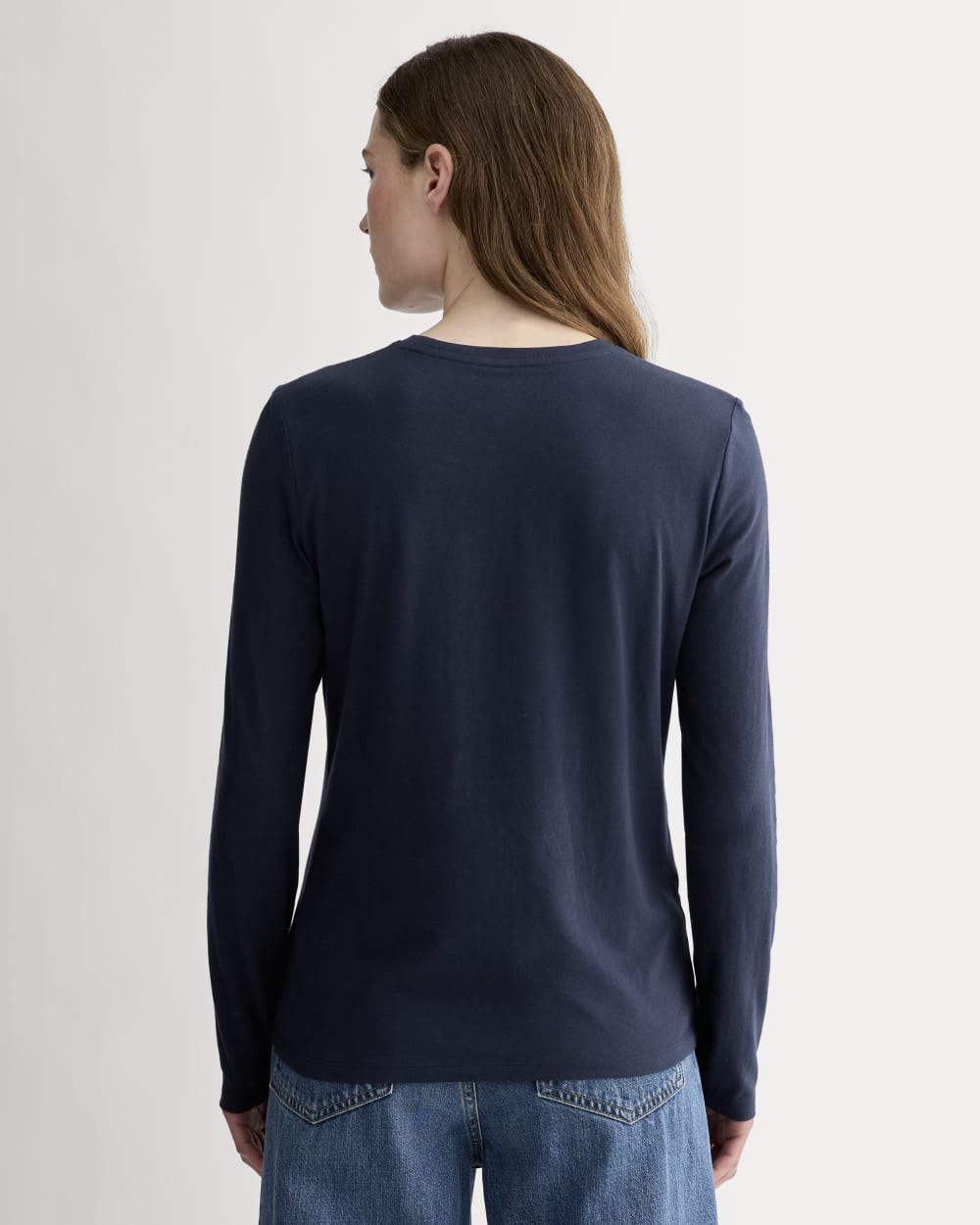 The Slim Long-Sleeve Crew in Essential Cotton | Navy