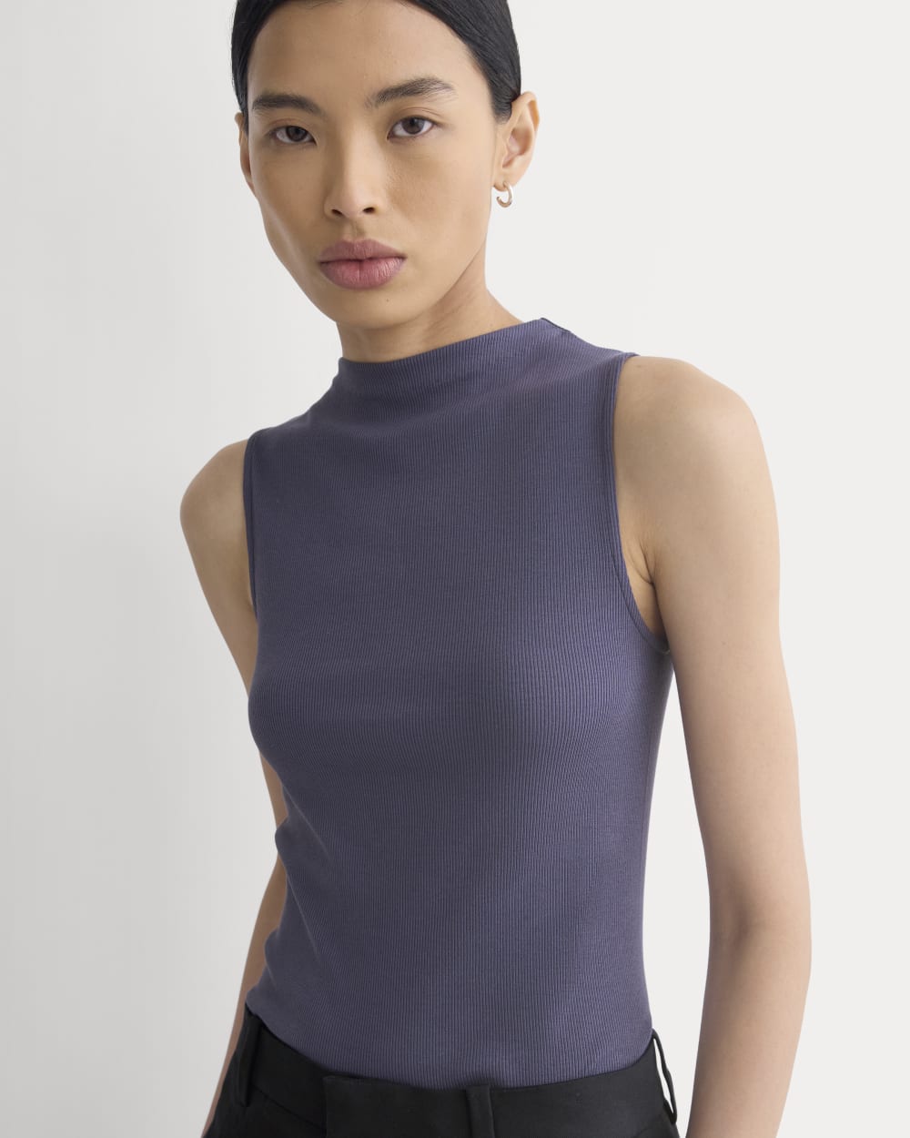 The Luxe Rib Funnel-Neck Tank | Graystone