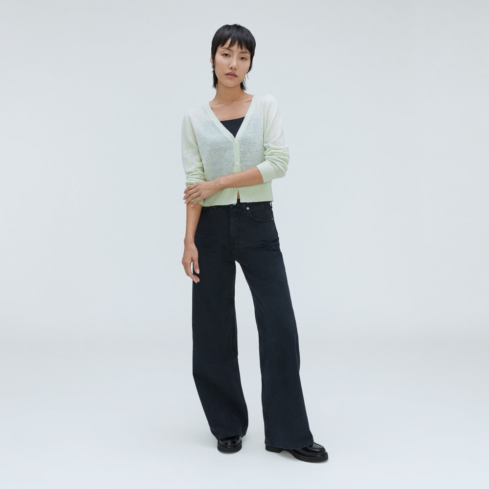 The Featherweight Alpaca Cardigan | Seafoam Green