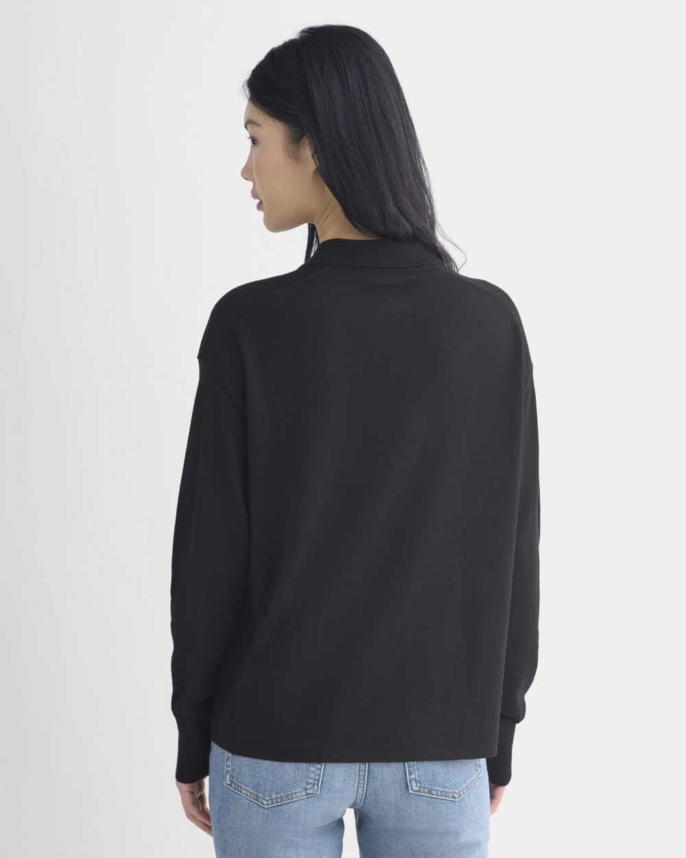 Oversized Polo in Ultrafine Merino | Black