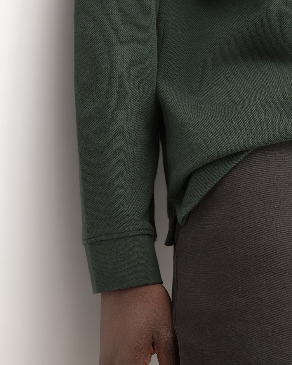 The Long-Sleeve Pique Polo | Scarab