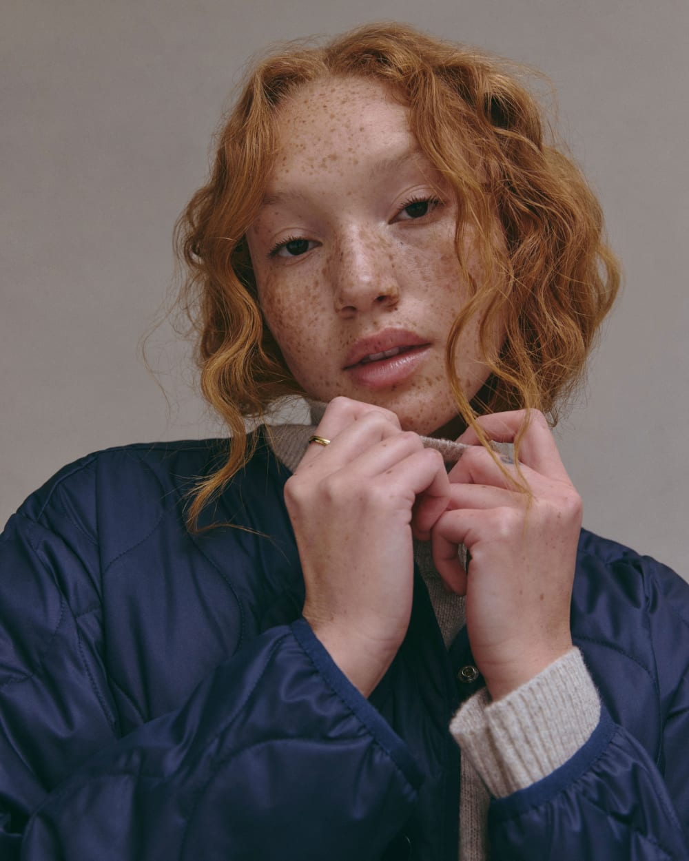 The Long Quilted Liner | Navy