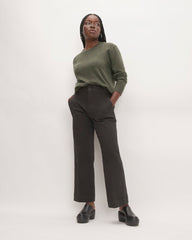 The Classic Crew in Cashmere | Heathered Army Green