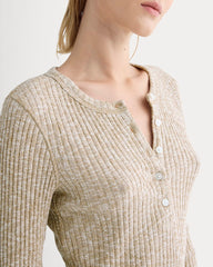 The Cozy Rib Henley | Cornstalk / Bone Twist