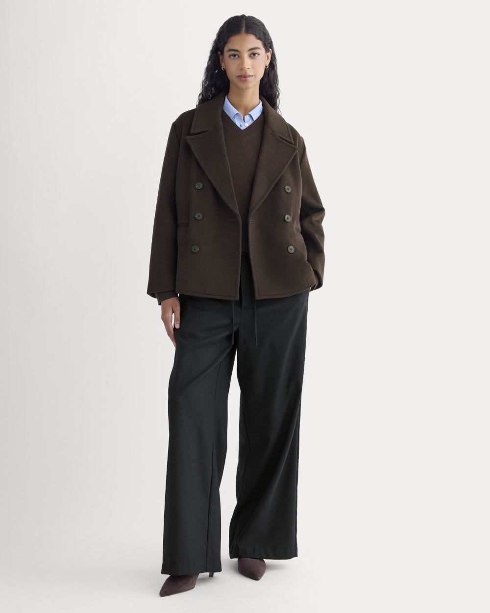 ReWool Short Peacoat | Dark Chocolate
