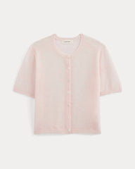 The Air Alpaca™ Short-Sleeve Cardigan | Soft Pink