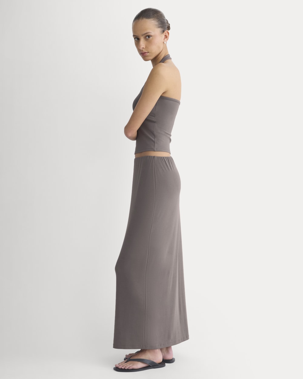 Maxi Skirt in Butterknit | Charcoal Grey