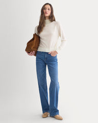 Mockneck Sweater In Ultrafine Merino | Bone