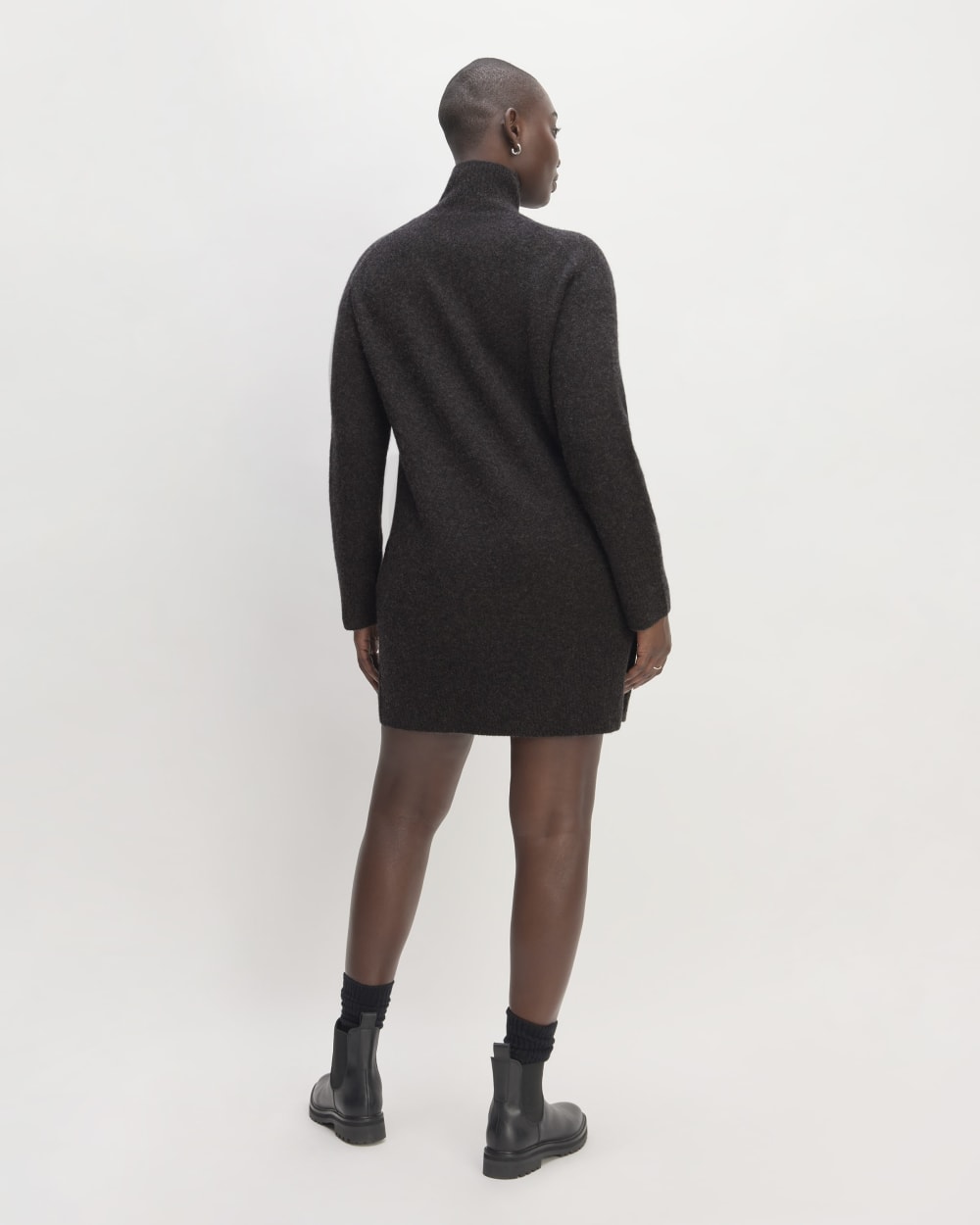 The Cozy Stretch Turtleneck Dress | Charcoal