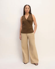 The Rib Wrap Top | Cocoa