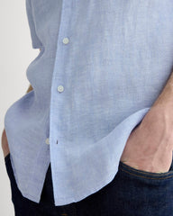 The Classic Short-Sleeve Shirt in Linen | Light Blue