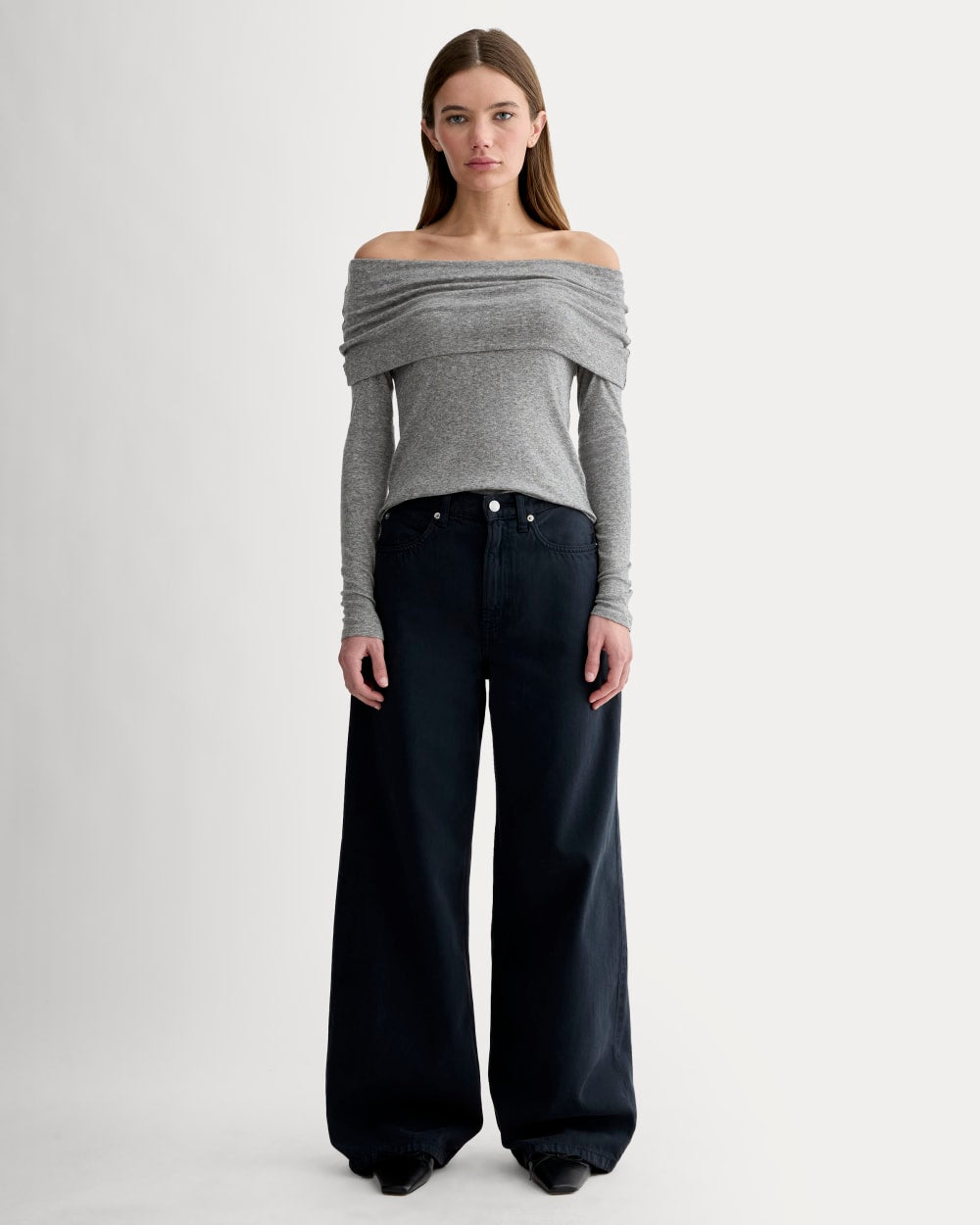 The Off-the-Shoulder Top in Butterluxe | Heather Charcoal
