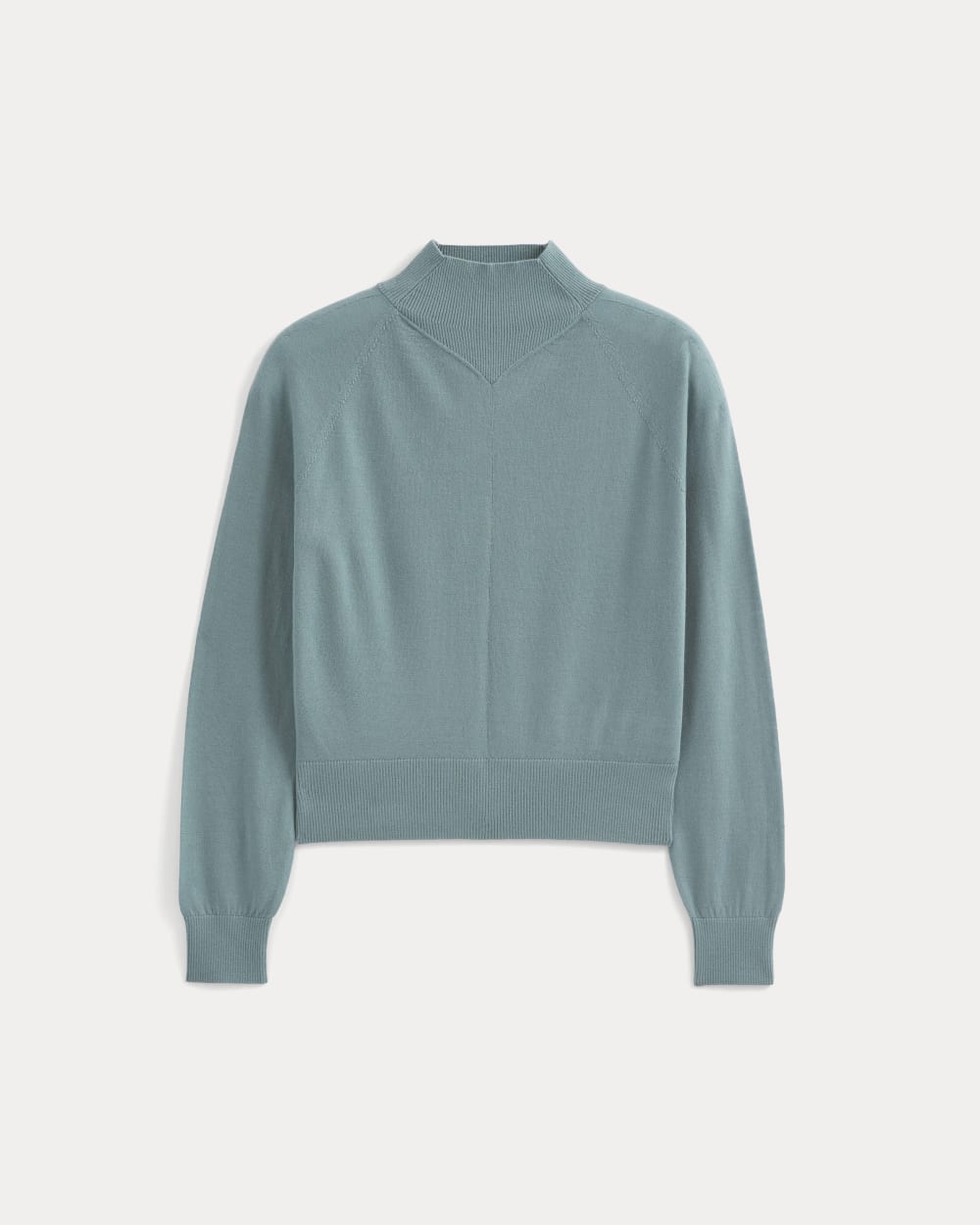 Mockneck Sweater In Ultrafine Merino | Gray Mist
