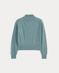 Mockneck Sweater In Ultrafine Merino | Gray Mist