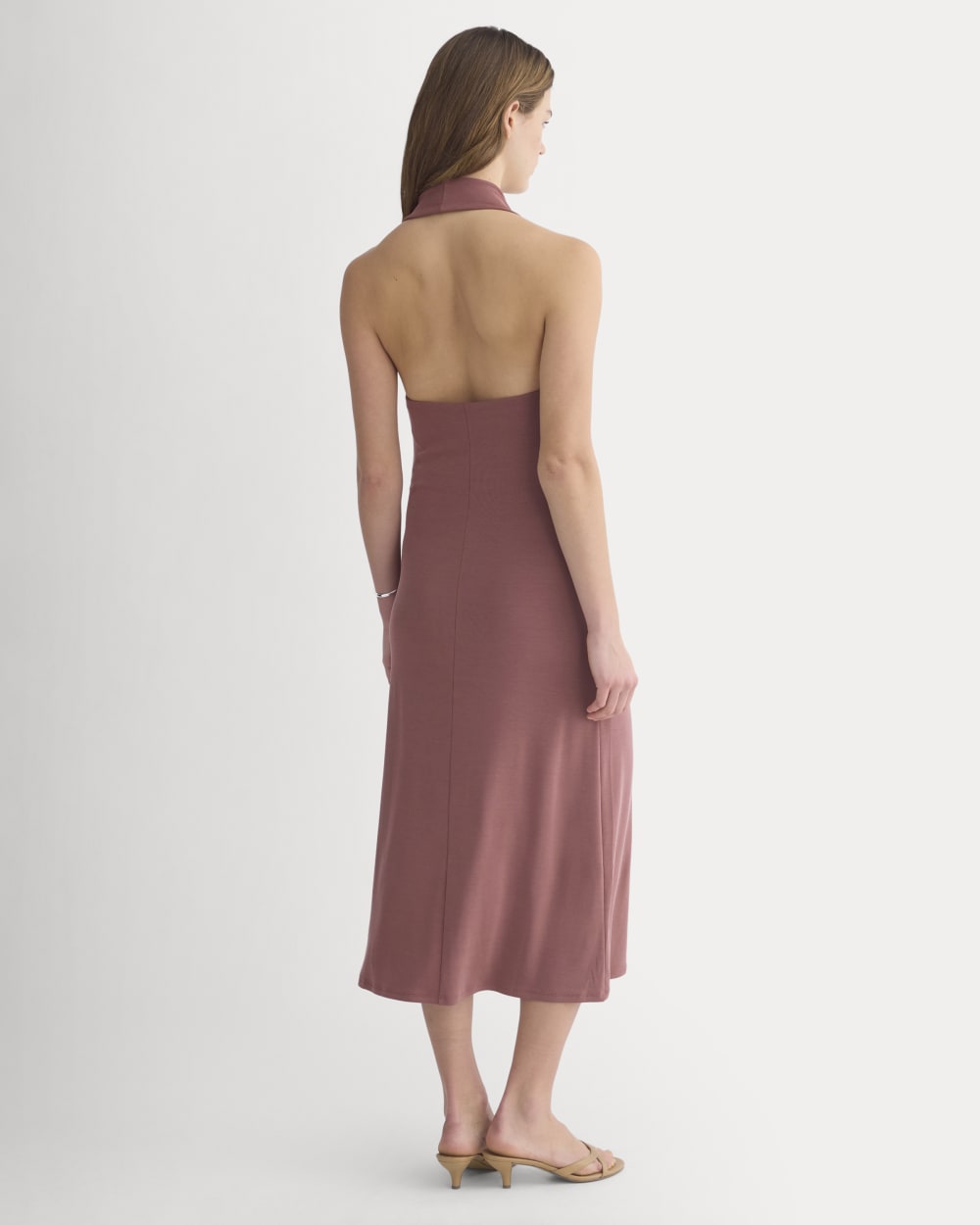 Cowlneck Halter Dress in Butterknit | Washed Henna