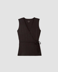 The Rib Wrap Top | Black