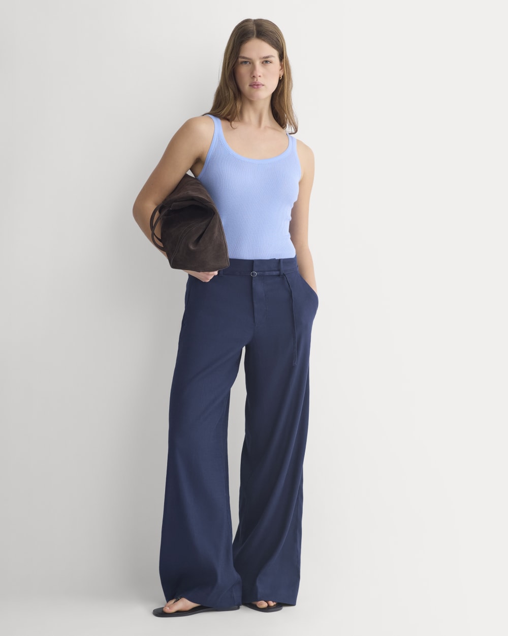The Light Ribbed Cami in Ultrasoft Merino | Open Air Blue