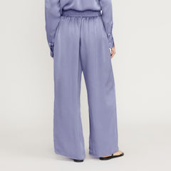 The Satin Pull-On Pant | Cornflower Blue