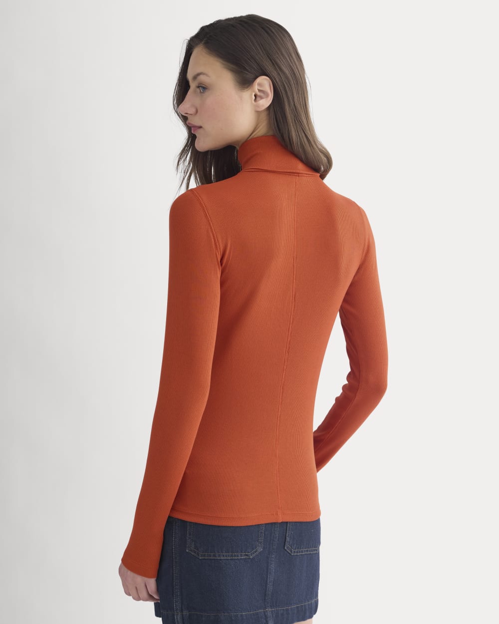 The Luxe Rib Turtleneck | Rust