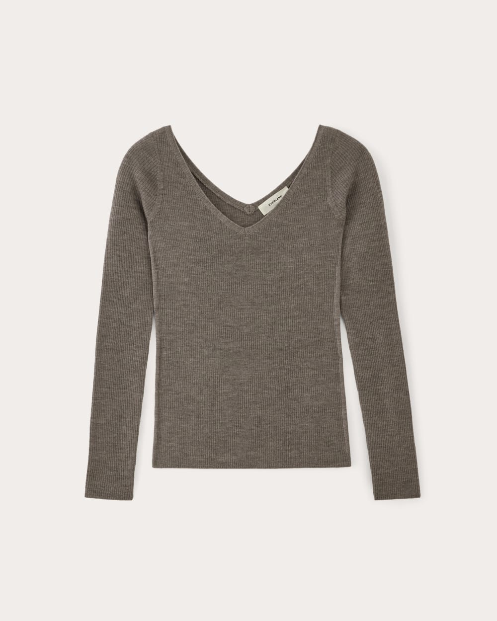 The Off-Shoulder Top in Ultrasoft Merino | Heather Cocoa