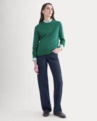 Cashmere Slim Crew Sweater | Hunter Green