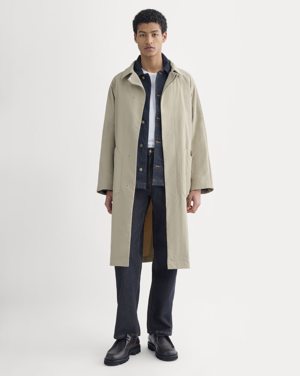 Re:Cycled Nylon Mac Coat | Trench Coat Khaki