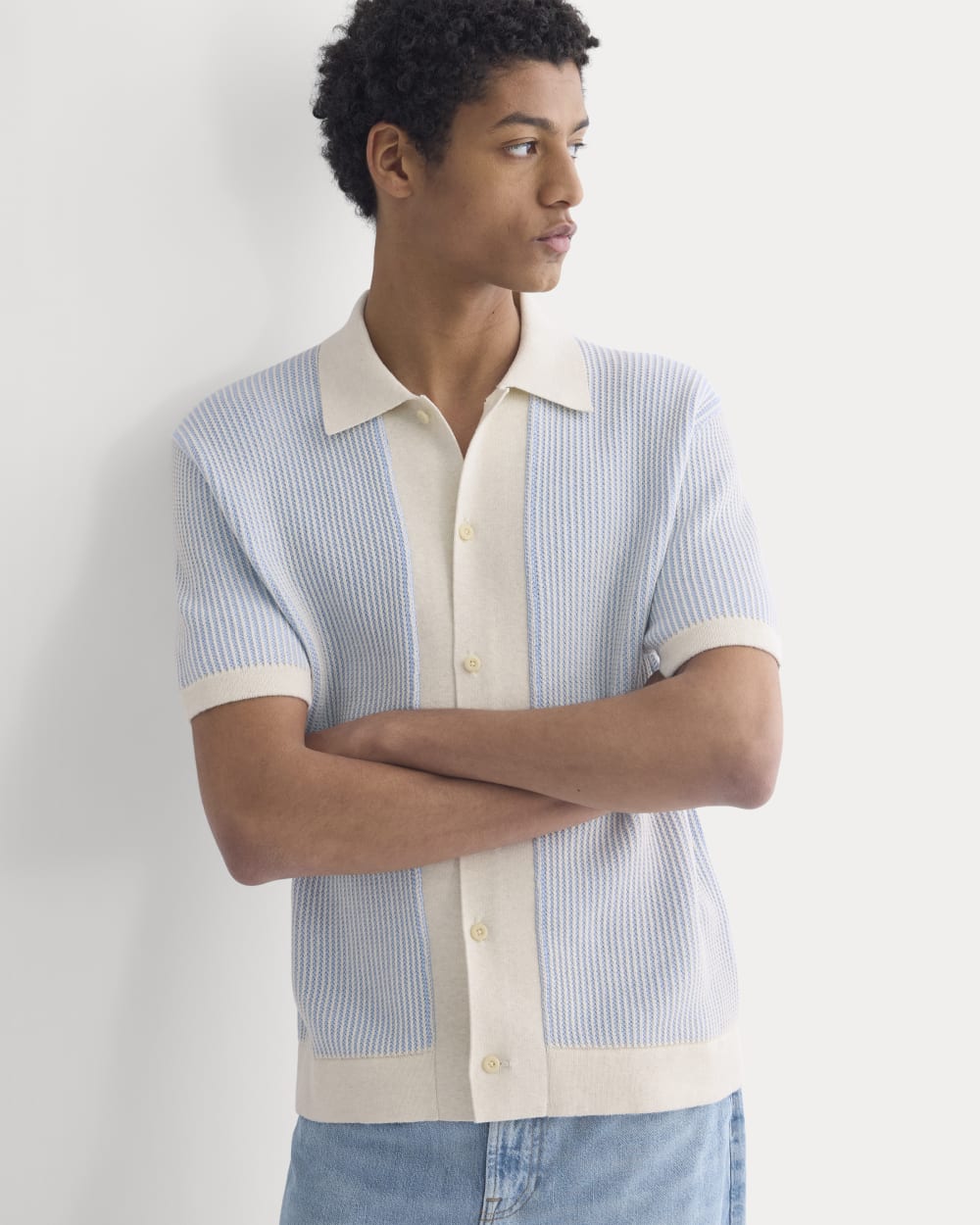 Button-Down Resort Polo | Light Heathered Oat/Open Air