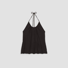 The Rib Soft Knit Halter Top | Black