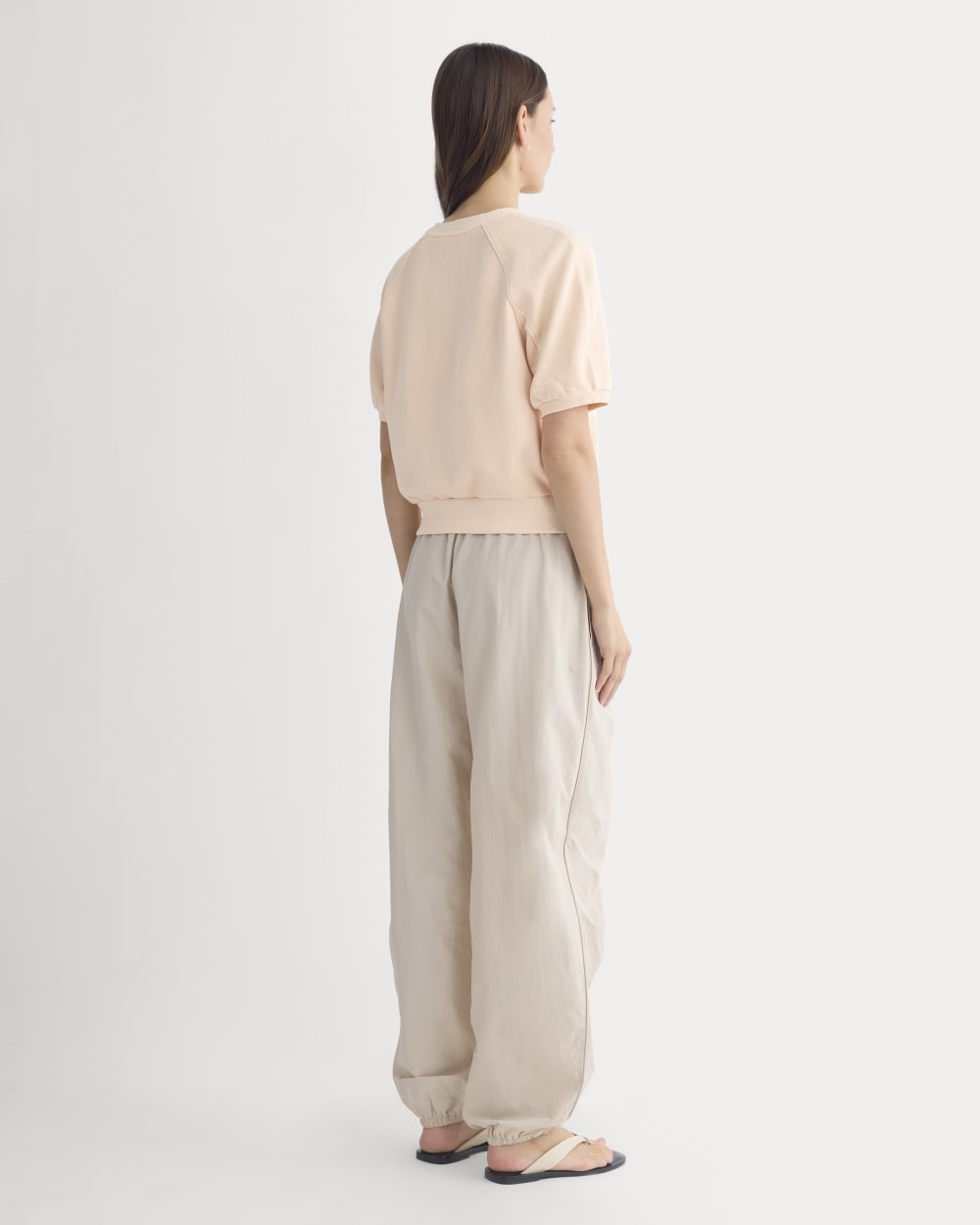 Lightweight Terry Blouson Short-Sleeve Crew | Pale Peach