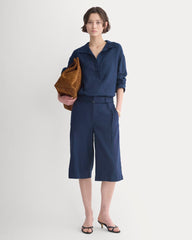 Popover Shirt in Linen | Navy