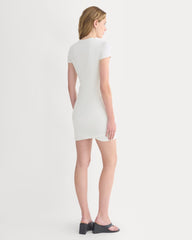 Twisted Short-Sleeve Crew Dress | Bone