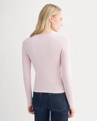 Luxe Rib Button-Up Top | Burnished Lilac