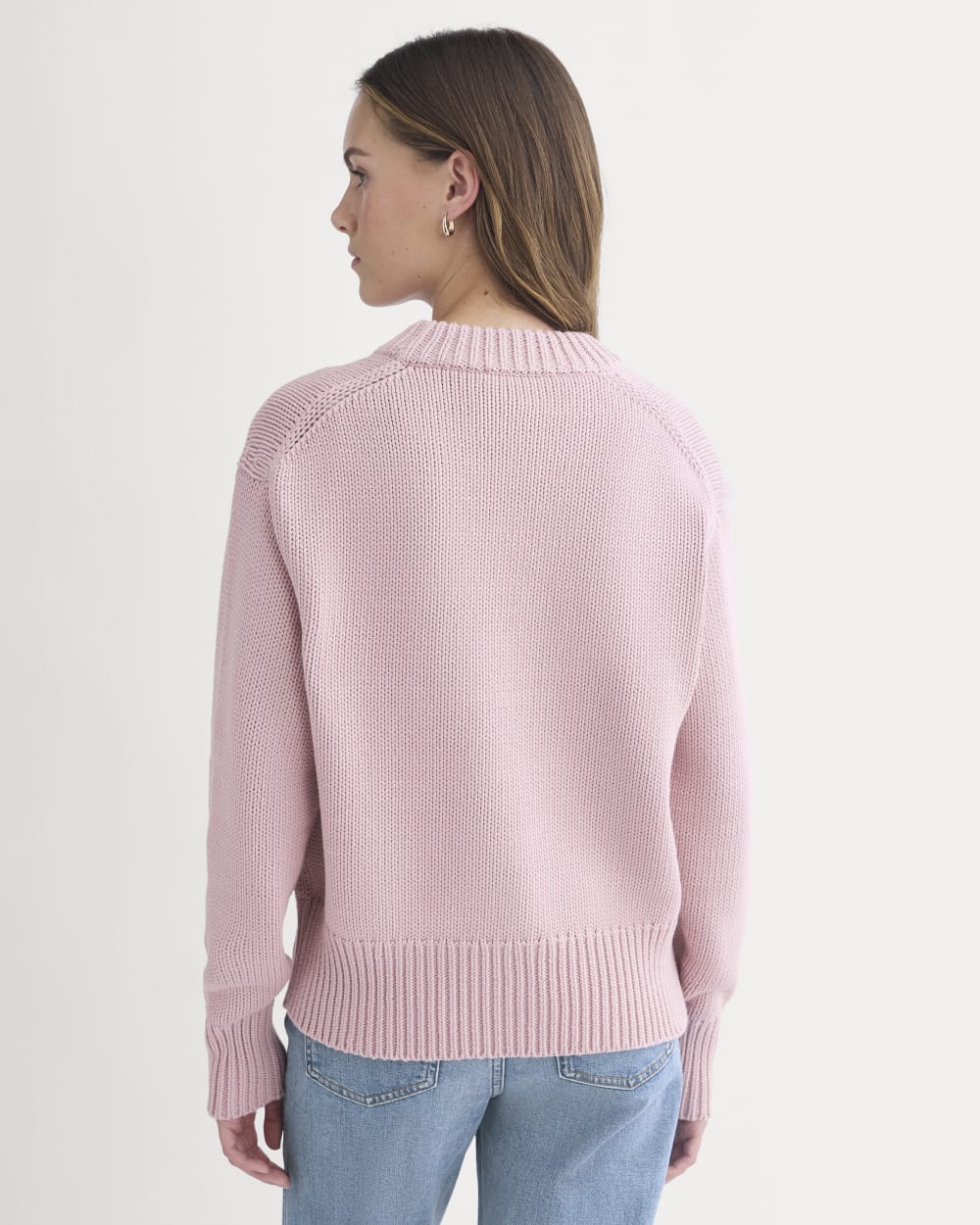 Oversized Cocoon Crew in Elevated Cotton | Burnished Lilac