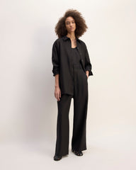 The Boyfriend Shirt in Linen | Black