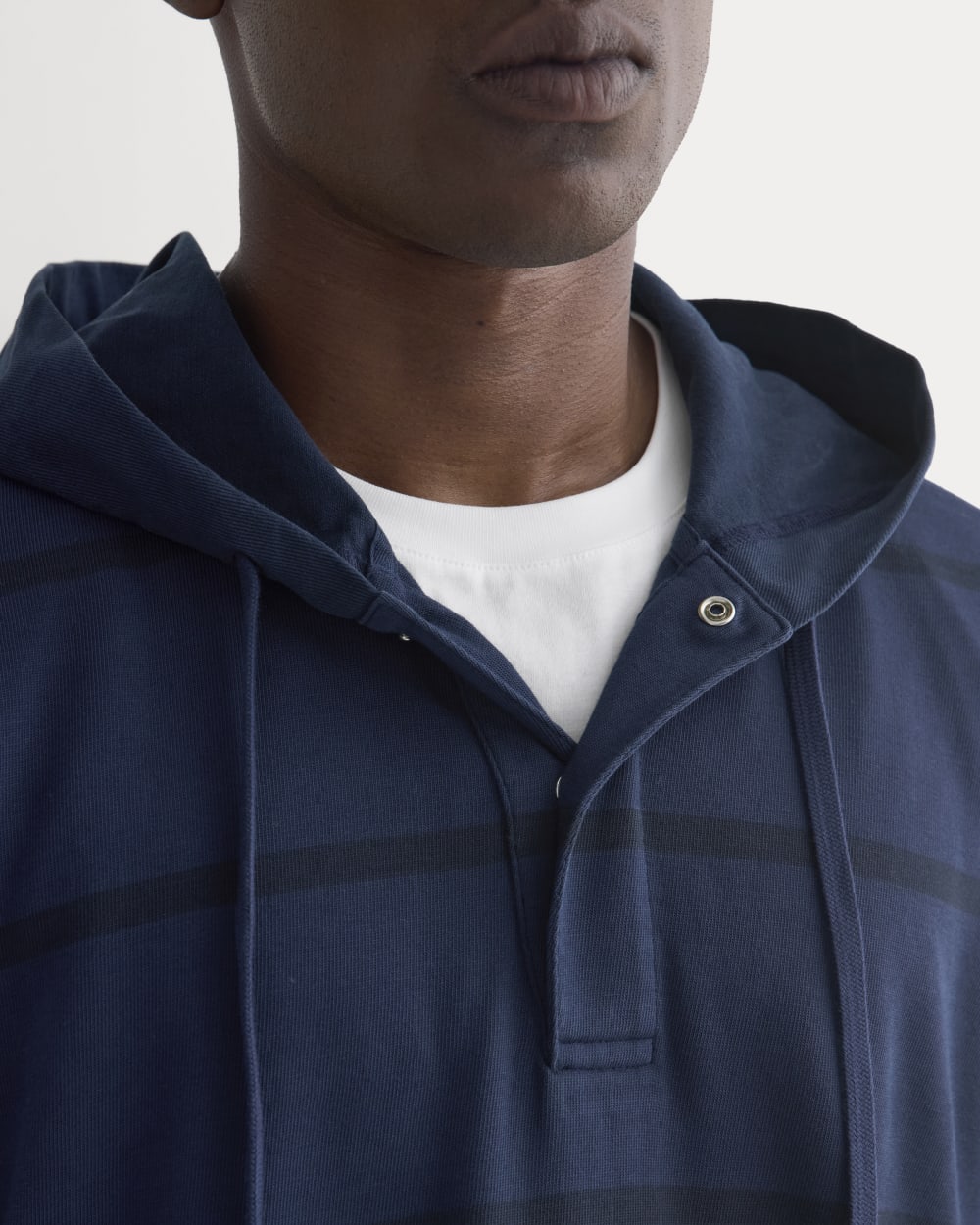 Vintage Rugby Hoodie | Dark Sapphire Stripe