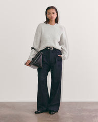 The Cocoon Crew in Wool Cashmere | Light Heather Grey