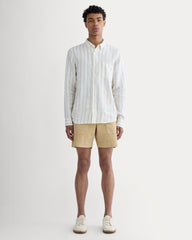 The Classic Shirt in Linen | Bone / Cornstalk