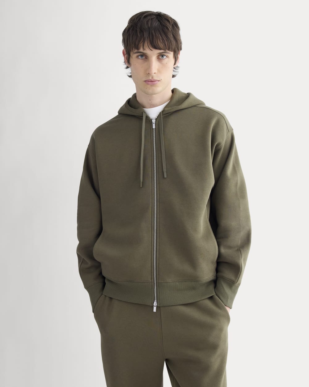 Luxe Fleece Full-Zip Hoodie | Olive Night