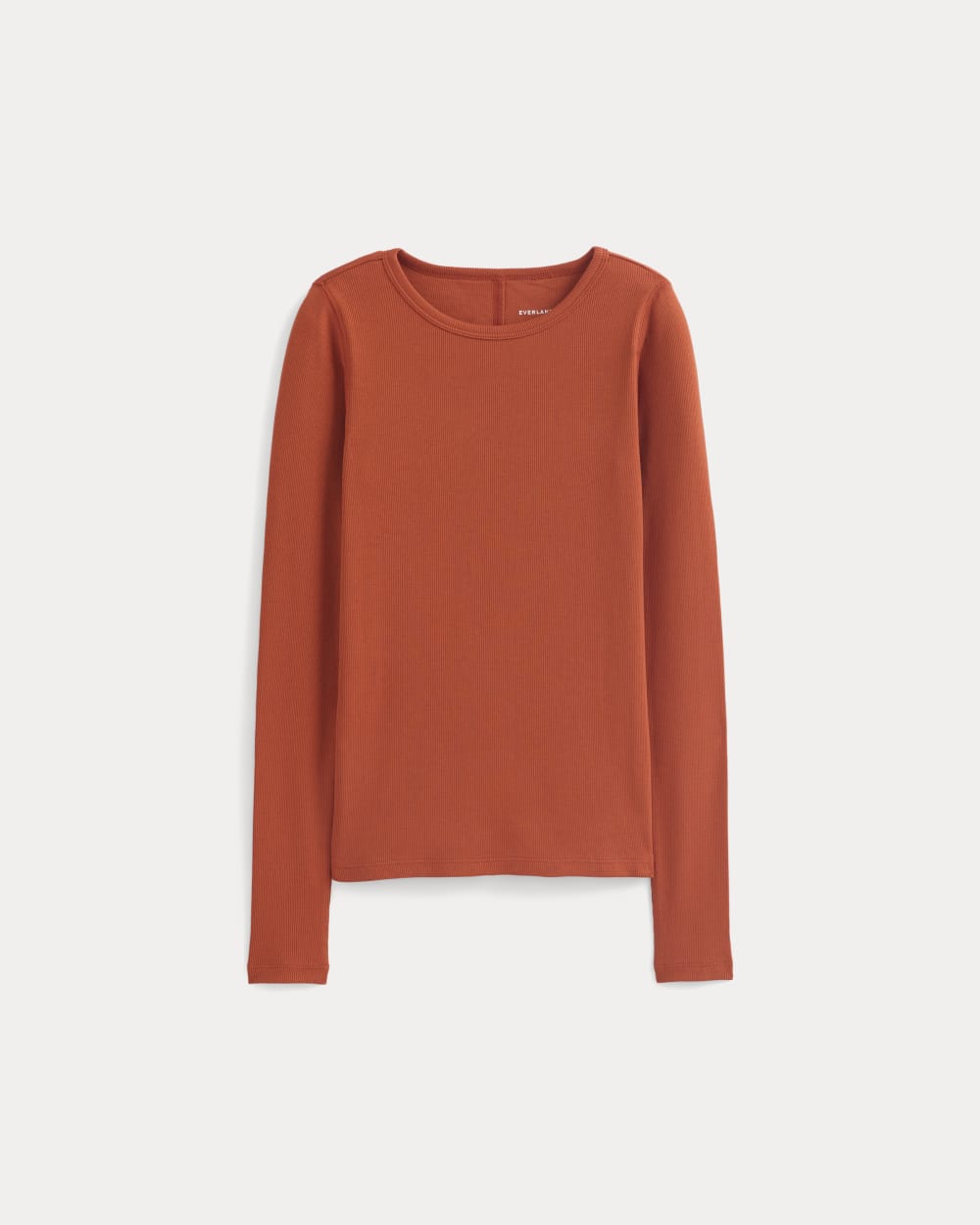 The Luxe Rib Long-Sleeve Crew | Rust