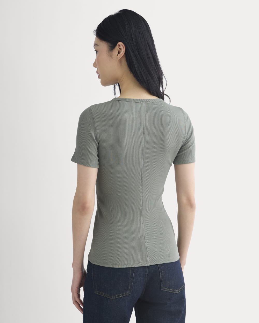 The Luxe Rib Crew | Agave Green