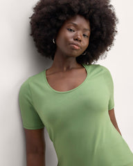 The Form Scoop-Neck Tee | Jade Green