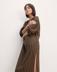 The Gauze Caftan Dress | Cocoa / Black