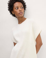 The Cotton Knit Caftan Top | Bone