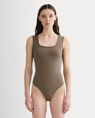 The Form Square-Neck Bodysuit | Deep Taupe