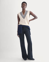 Relaxed V-Neck Vest in Cotton Merino | Canvas